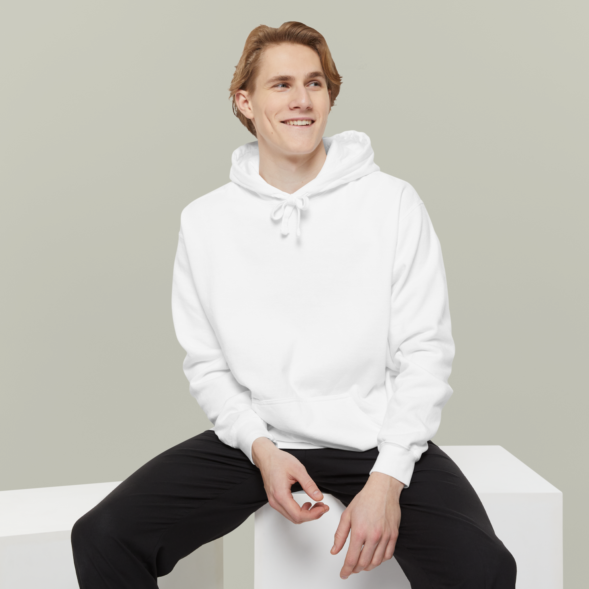 Custom logo hoodie for a landscaping crew in cooler weather