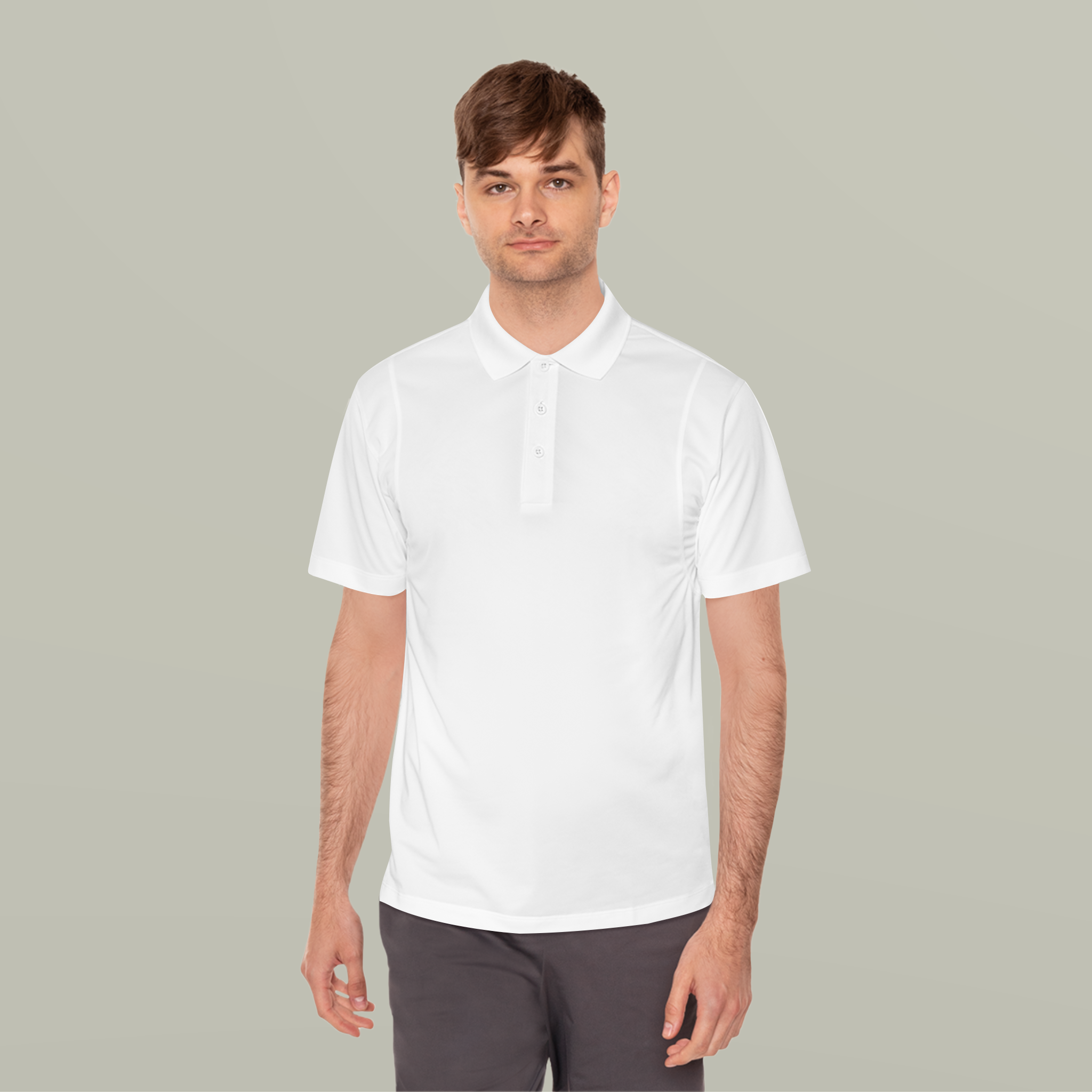 Custom embroidered polo for landscaping estimates and customer meetings